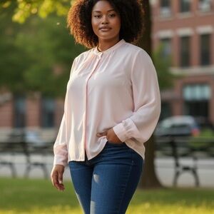 Vintage Claude Bennett Vintage Light‎ Pink blouse size 10